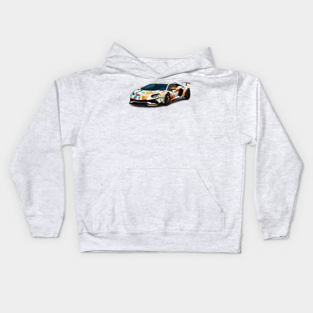 Colourful Lamborghini Aventador Kids Hoodie by Auto-apparel